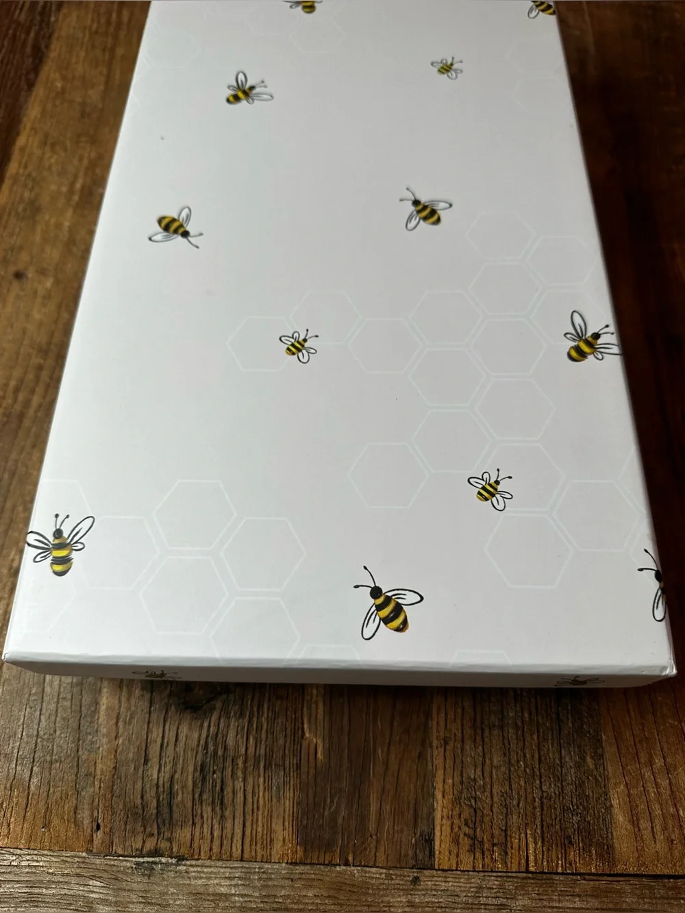 White Bee-Printed Storage Box - Decorative Home Organizer